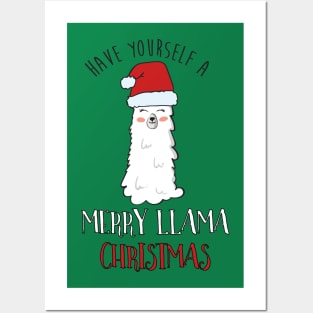 Have A Merry Llama Christmas, Funny Llama Christmas Posters and Art